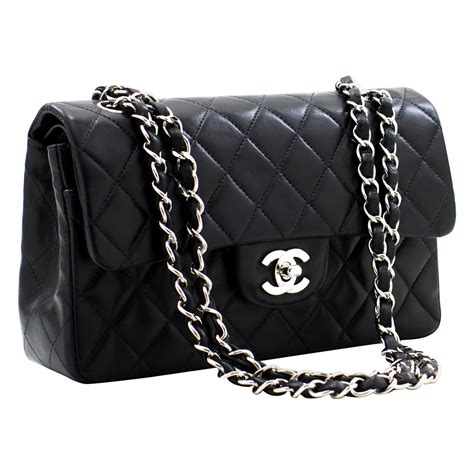 chanel black basket bag|Black Chanel bag with black chain.